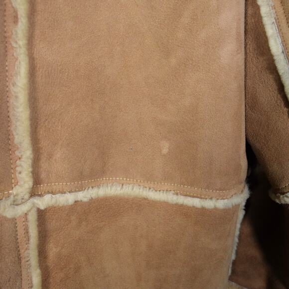 Vintage Lakeland Tan Suede Field Coat Men's Sz 42 Wool Lining Trim Button Up - Picture 7 of 11